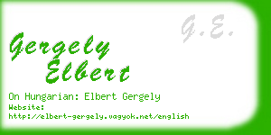 gergely elbert business card